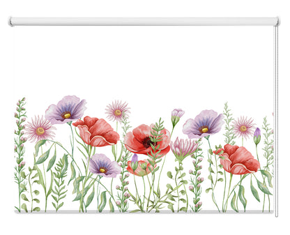 Poppy Watercolour Art Printed Picture Photo Roller Blind - RB1474