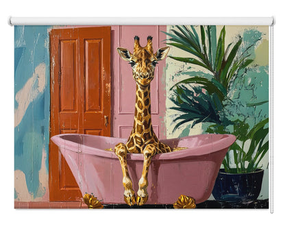 Giraffe in the Bathtub Printed Picture Photo Roller Blind - RB1430