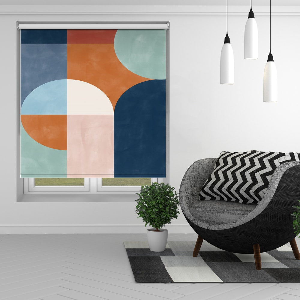 Geometric Color Blocks Printed Roller Blind - 1X2552552