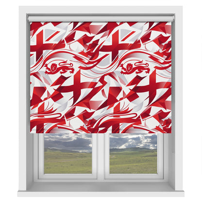 St. George's Roar Contemporary Abstract England Printed Roller Blind - RB1459
