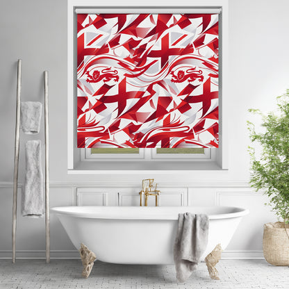 St. George's Roar Contemporary Abstract England Printed Roller Blind - RB1459
