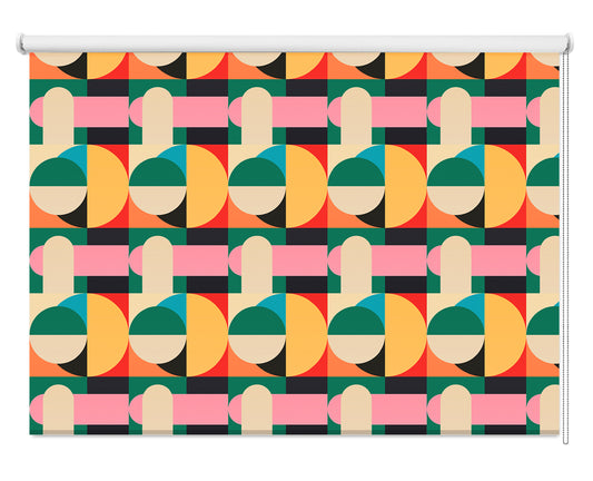 Abstract Bauhaus Geometric Shapes Printed Picture Photo Roller Blind - RB1434