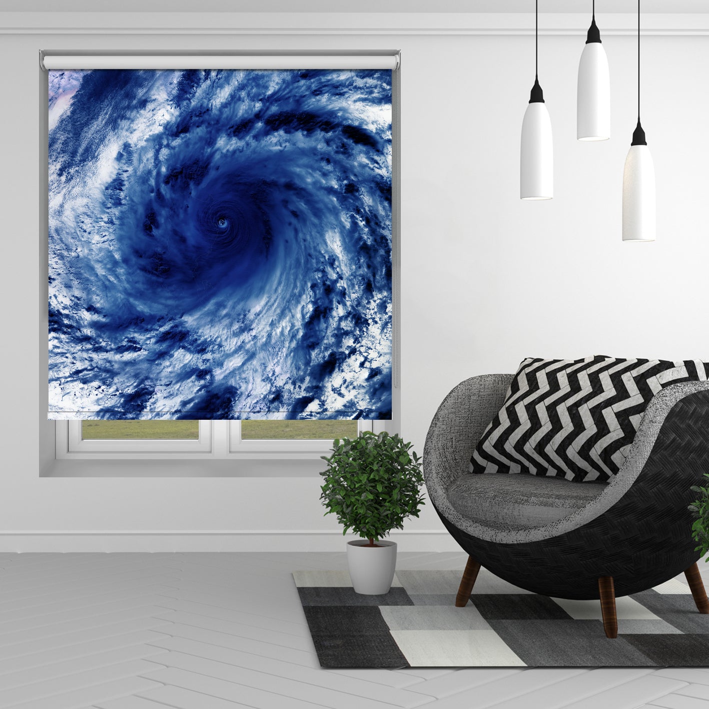 NASA photo of Tropical Cyclone from Space Printed Picture Photo Roller Blind - RB1391