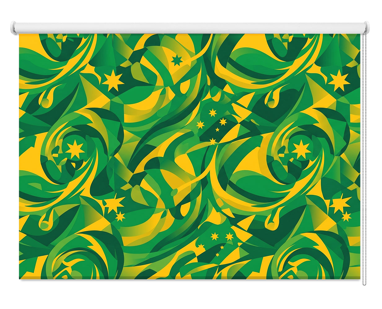 Green & Gold Kinetic Abstract Australia Roller Blind Printed Roller Blind - RB1461 🇦🇺