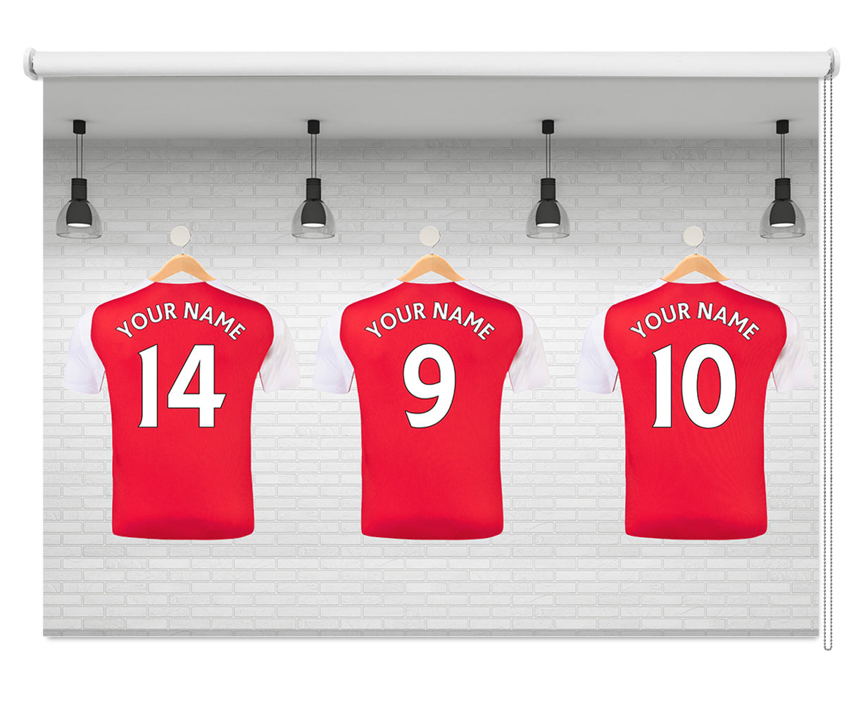 Gunner Red Your Name Football Kit Printed Picture Photo Roller Blind  - RB1291