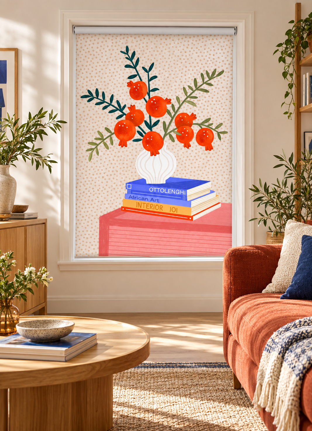 Cozy Tabletop Pomegranates Printed Roller Blind - 1X3676506