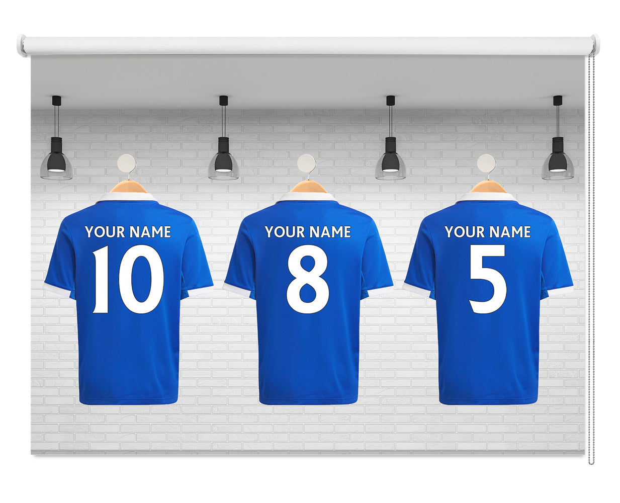 Leicester Blue Your Name Personalised Football Kit Printed Picture Photo Roller Blind  - RB1308