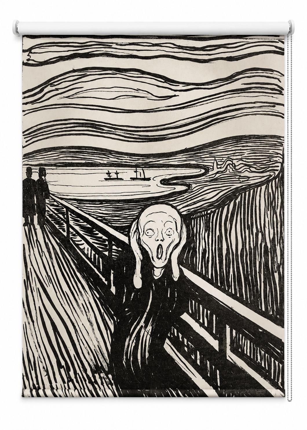 The Scream - Mono by Edvard Munch Printed Picture Roller Blind - RB1492