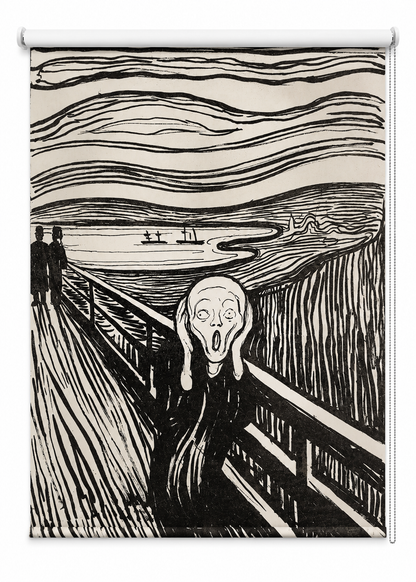 The Scream - Mono by Edvard Munch Printed Picture Roller Blind - RB1492