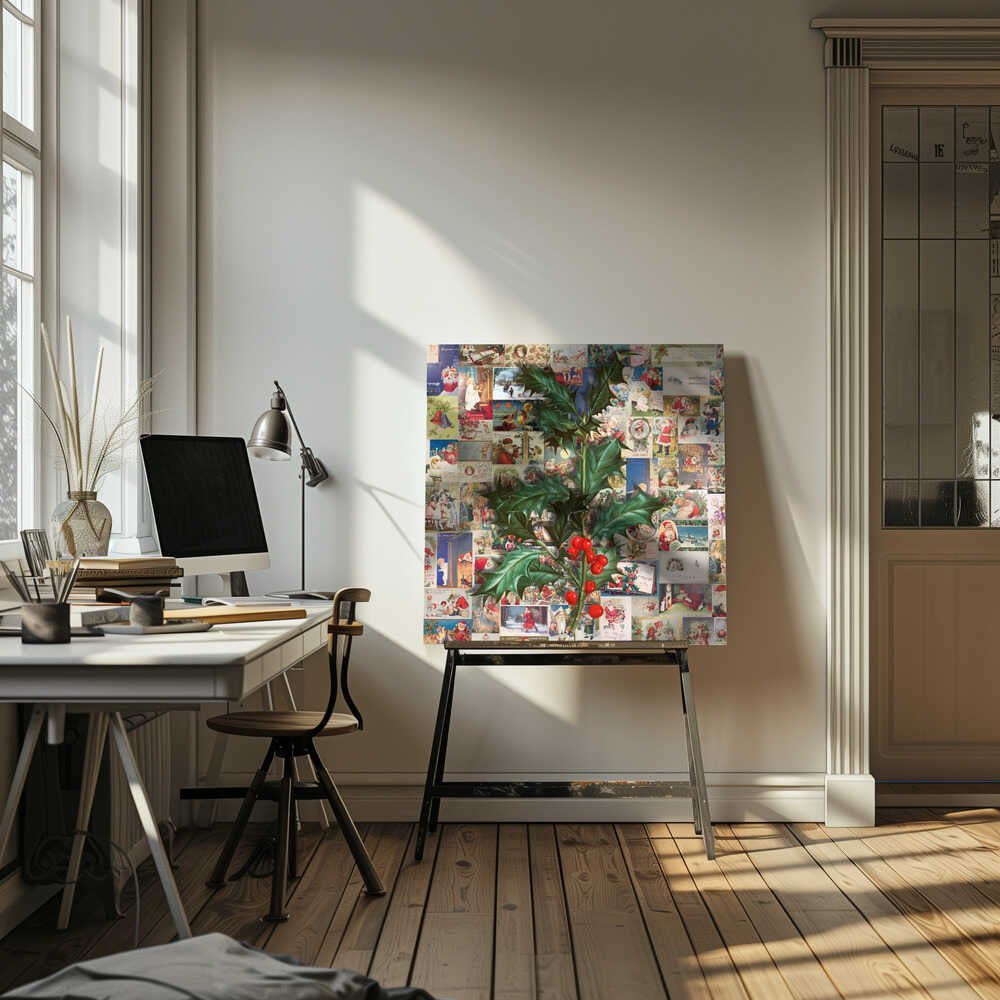 A Very Merry Vintage Christmas Canvas Print Wall Art 1X3312892 - ART FEVER - Art Fever