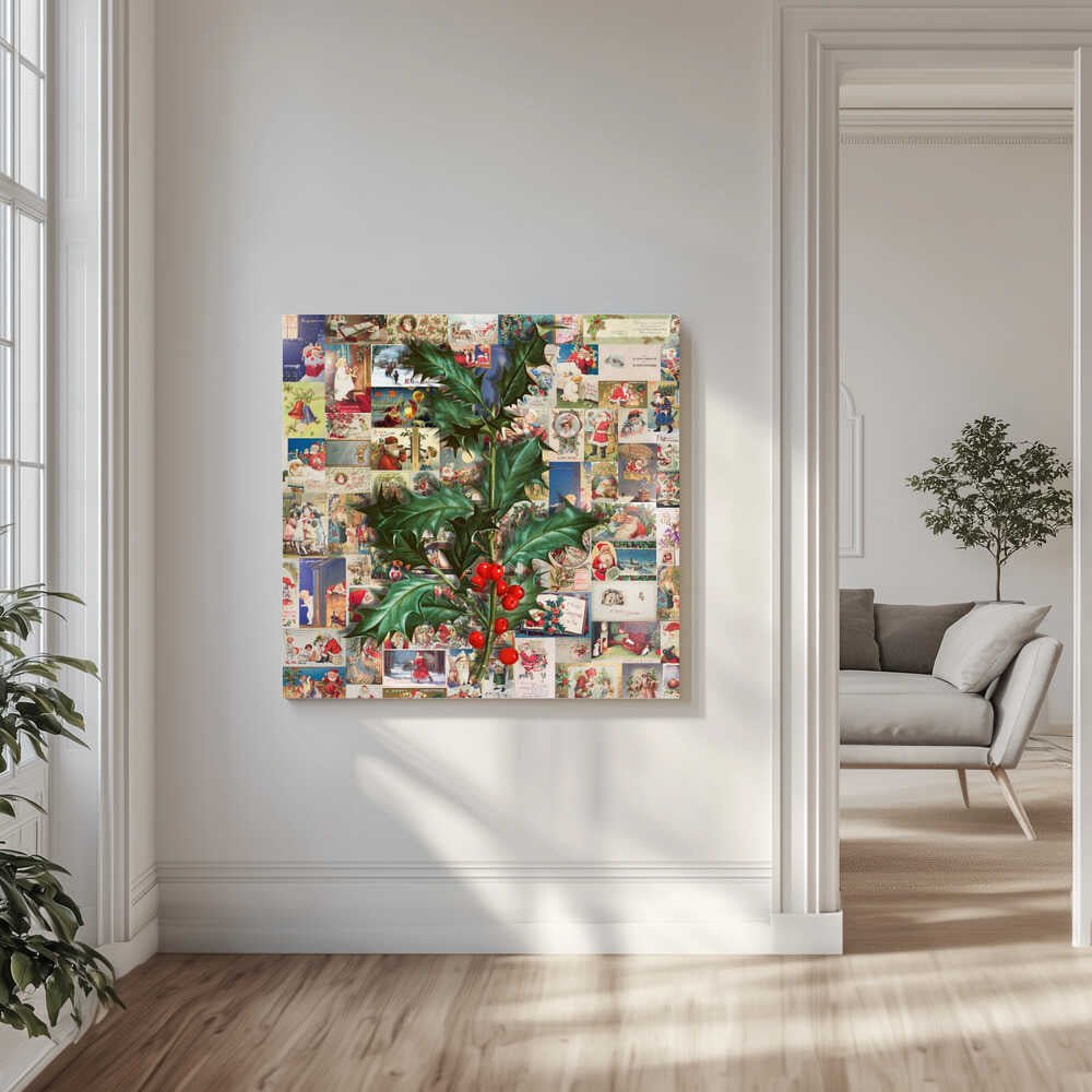 A Very Merry Vintage Christmas Canvas Print Wall Art 1X3312892 - ART FEVER - Art Fever