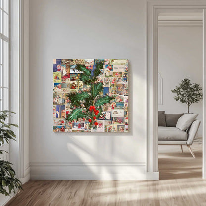 A Very Merry Vintage Christmas Canvas Print Wall Art 1X3312892 - ART FEVER - Art Fever