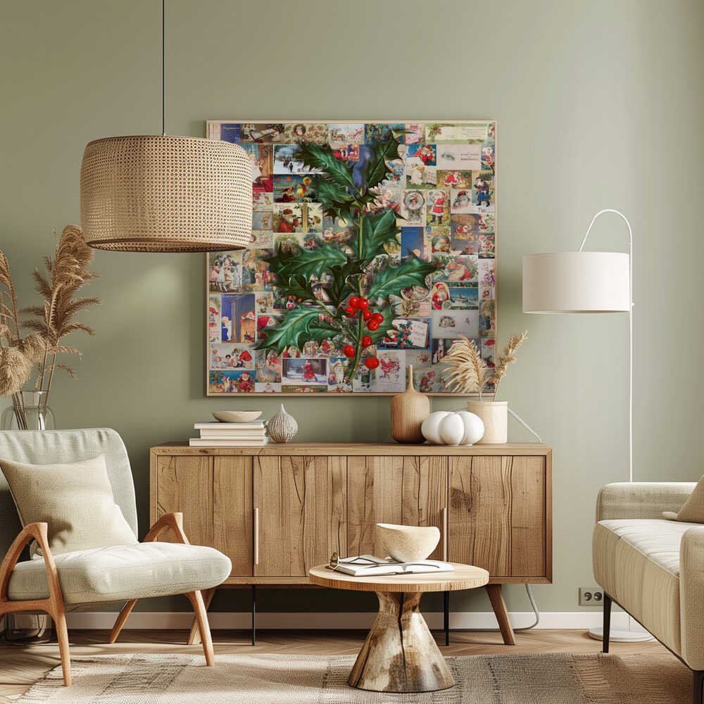 A Very Merry Vintage Christmas Canvas Print Wall Art 1X3312892 - ART FEVER - Art Fever