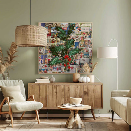 A Very Merry Vintage Christmas Canvas Print Wall Art 1X3312892 - ART FEVER - Art Fever