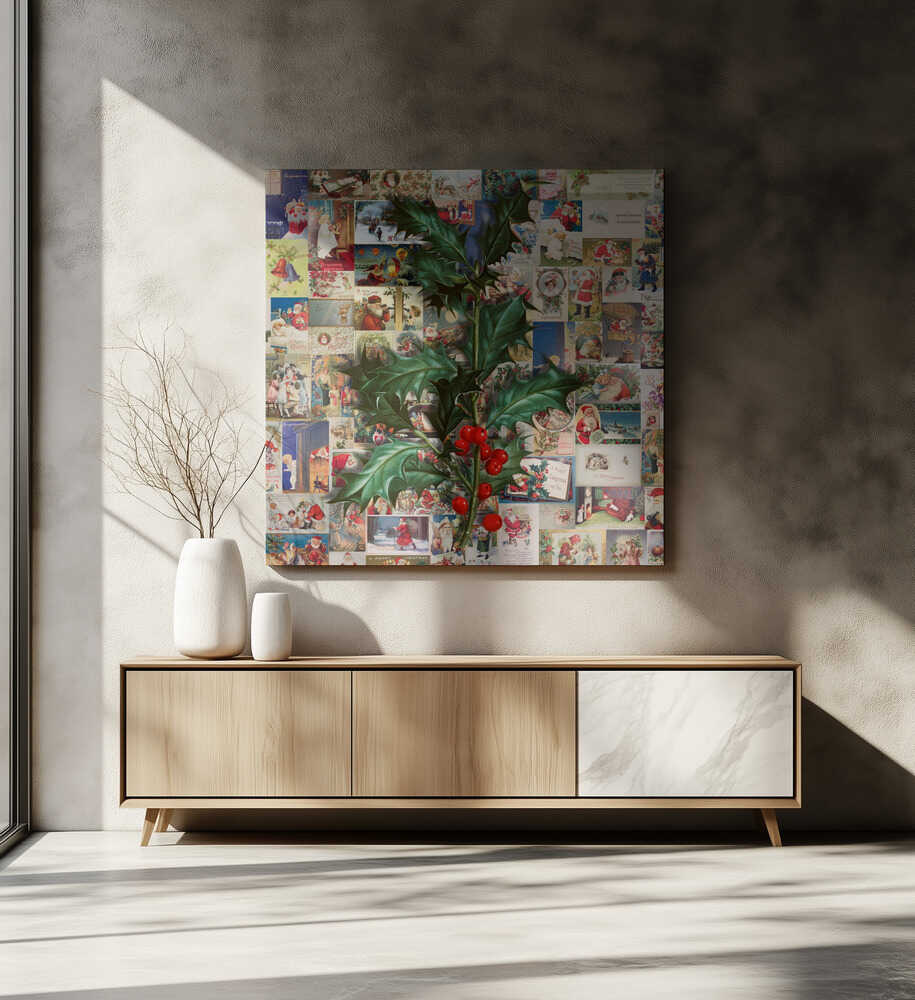 A Very Merry Vintage Christmas Canvas Print Wall Art 1X3312892 - ART FEVER - Art Fever