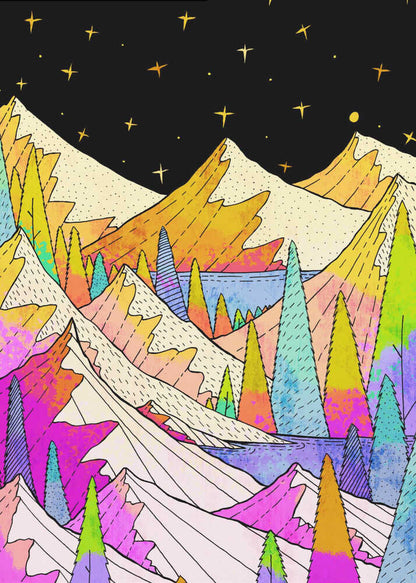 A vibrant night Canvas Print Wall Art 1X3322302 - ART FEVER - Art Fever