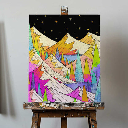 A vibrant night Canvas Print Wall Art 1X3322302 - ART FEVER - Art Fever