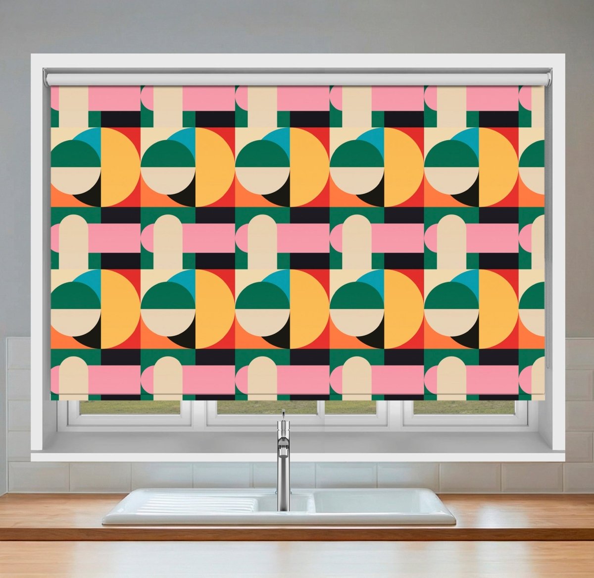Abstract Bauhaus Geometric Shapes Printed Picture Photo Roller Blind - RB1434 - Art Fever - Art Fever