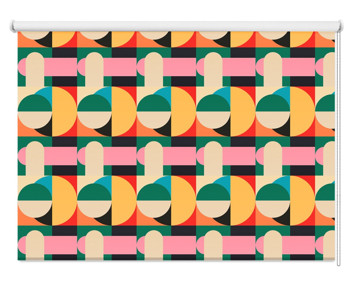 Abstract Bauhaus Geometric Shapes Printed Picture Photo Roller Blind - RB1434 - Art Fever - Art Fever