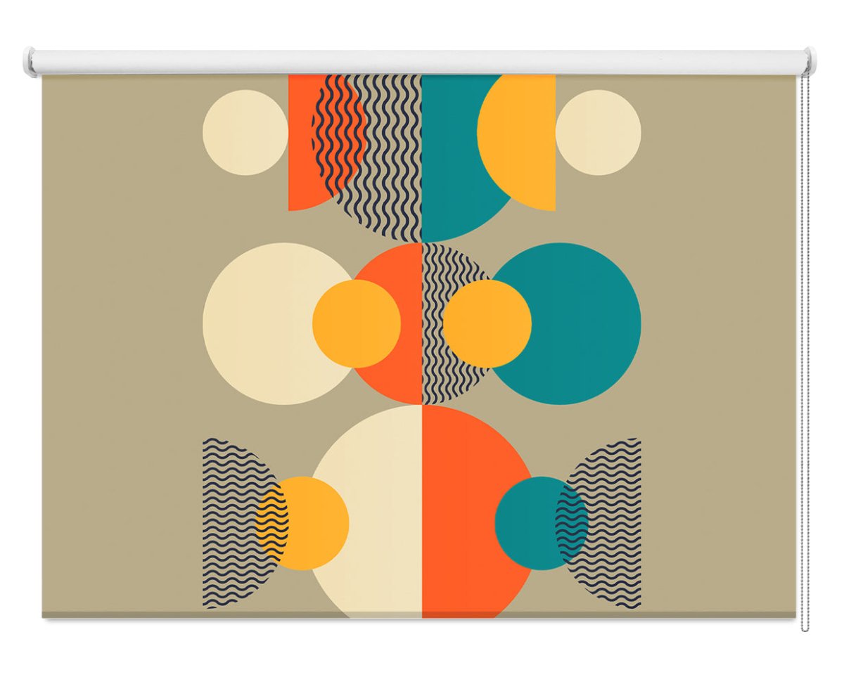 Abstract Beige Bauhaus Printed Picture Photo Roller Blind - RB1440 - Art Fever - Art Fever