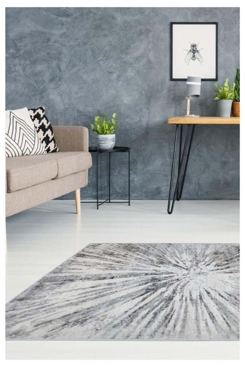 Abstract Burst Grey Rug | D149A - The Rugs - Art Fever