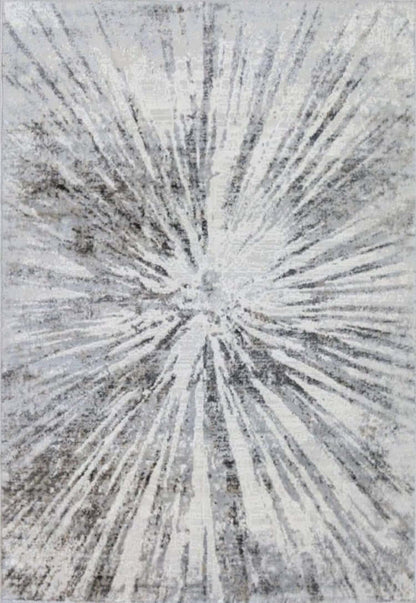 Abstract Burst Grey Rug | D149A - The Rugs - Art Fever