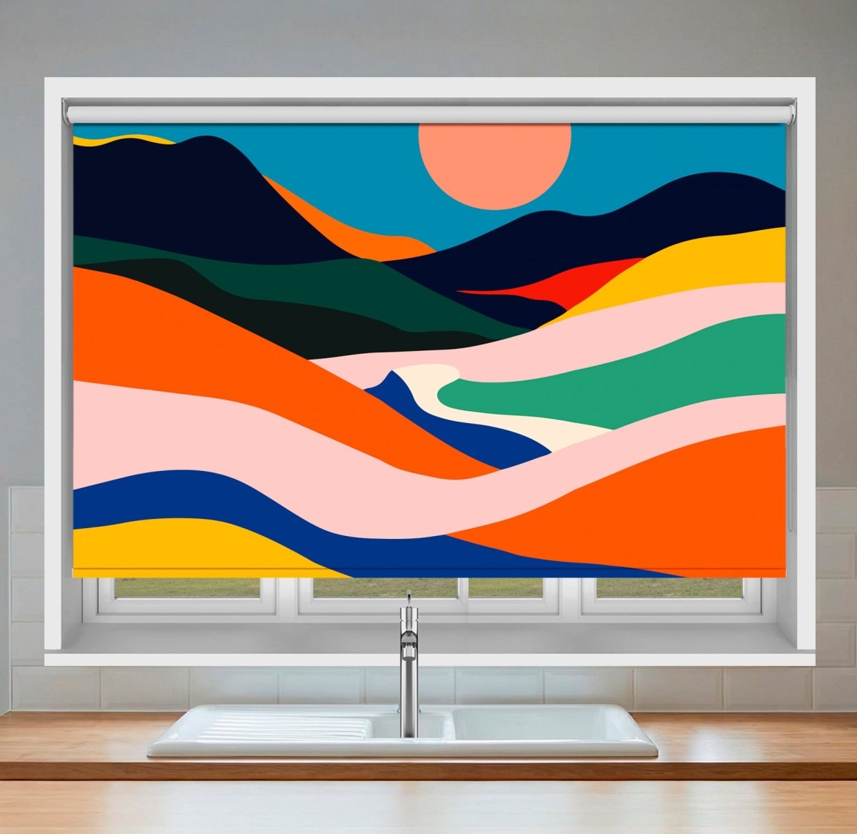 Abstract Colourful Landscape Printed Picture Photo Roller Blind - RB1445 - Art Fever - Art Fever