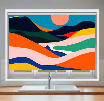 Abstract Colourful Landscape Printed Picture Photo Roller Blind - RB1445 - Art Fever - Art Fever
