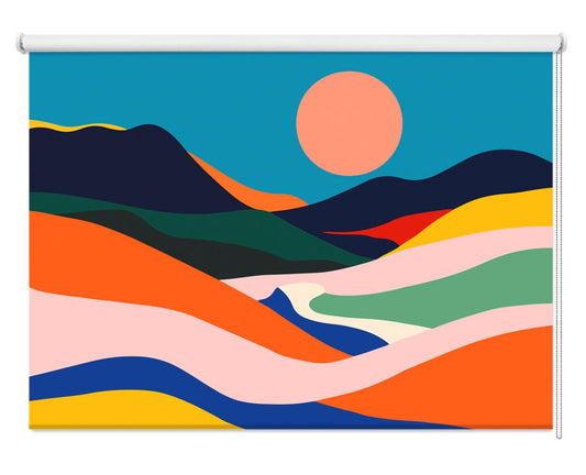 Abstract Colourful Landscape Printed Picture Photo Roller Blind - RB1445 - Art Fever - Art Fever