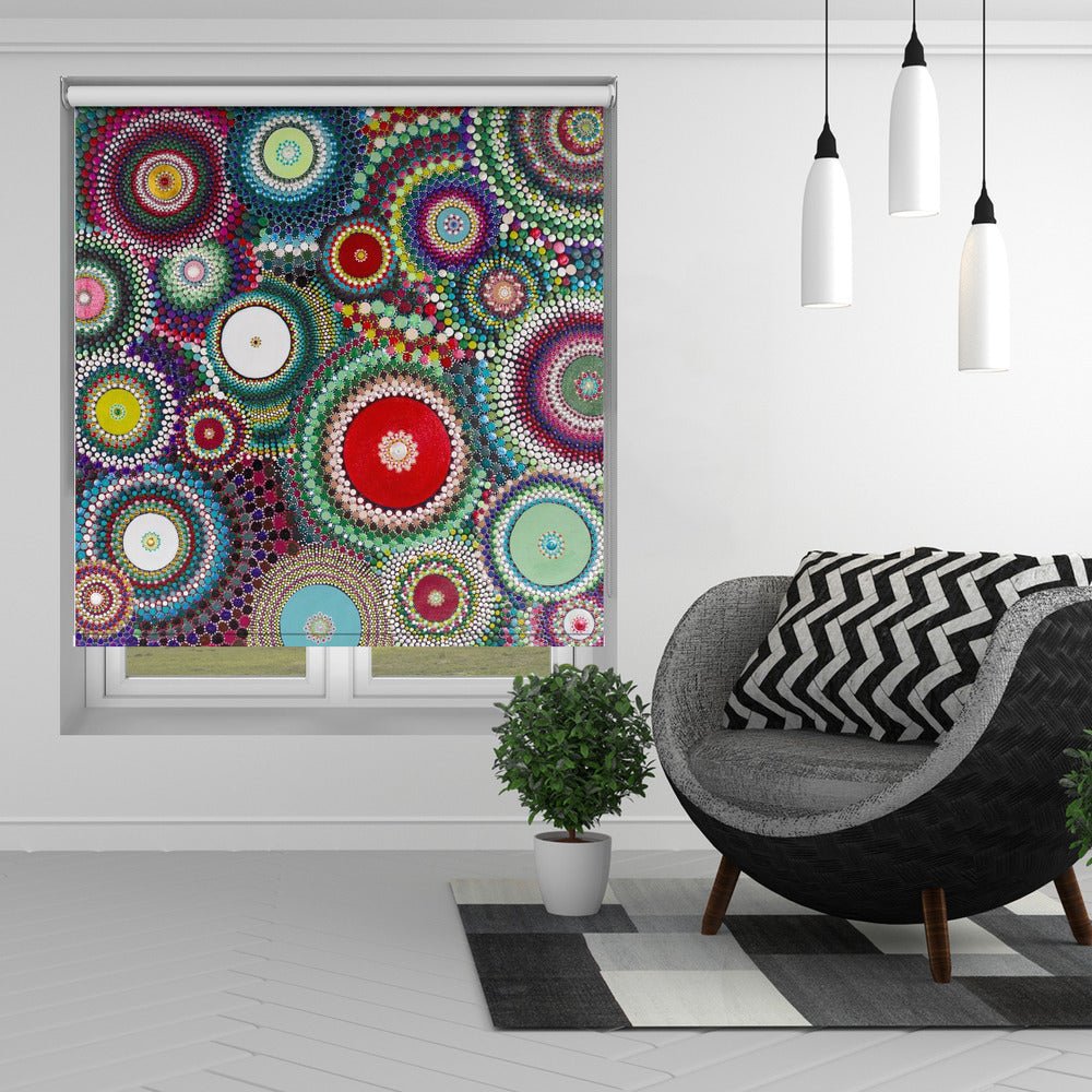 Abstract Dots Pohutakawa Printed Picture Photo Roller Blind - 1X2558611 - Art Fever - Art Fever