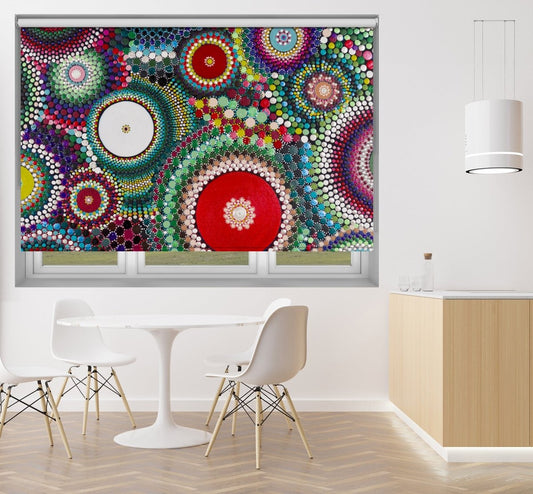 Abstract Dots Pohutakawa Printed Picture Photo Roller Blind - 1X2558611 - Art Fever - Art Fever