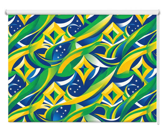 Abstract Geometric Brazil Bespoke Printed Roller Blind - RB1462 🇧🇷 - Art Fever - Art Fever