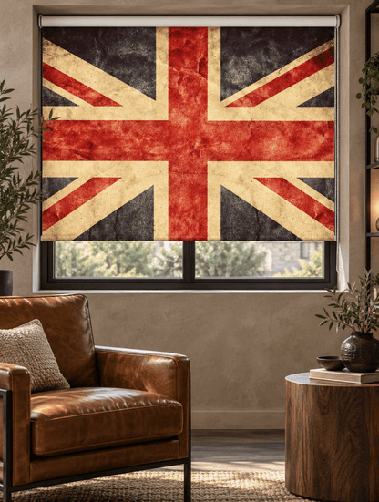 Abstract Grunge Union Jack Flag Printed Picture Photo Roller Blind - RB657 - Art Fever - Art Fever