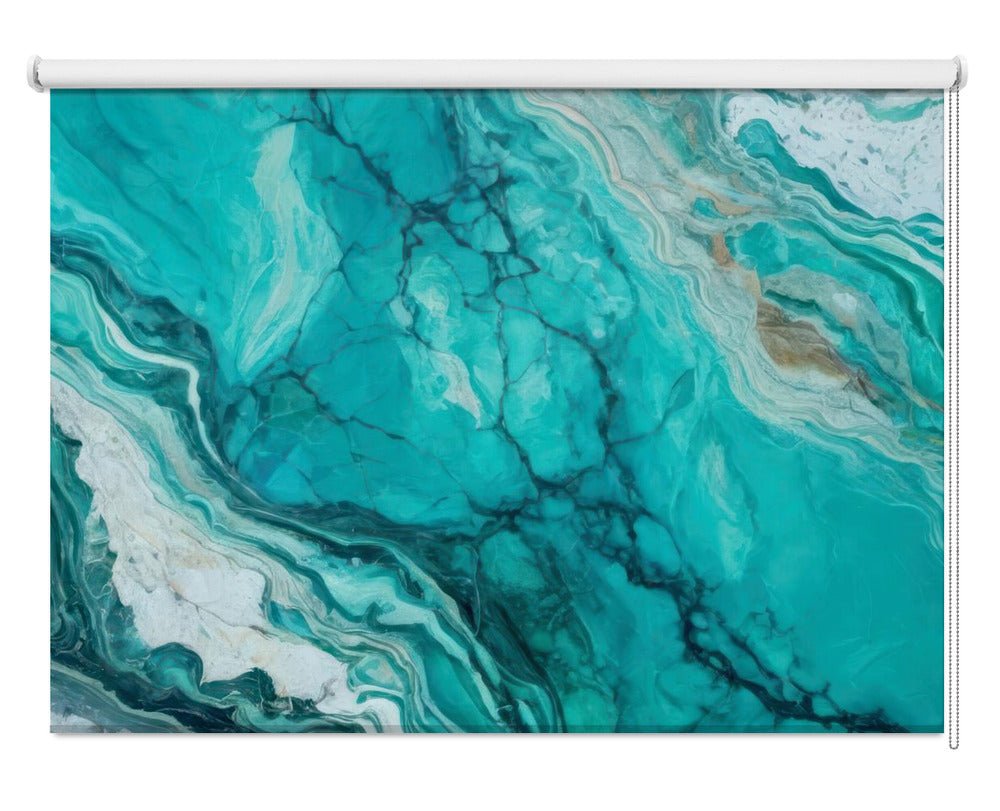Abstract Patterns With Swirling Turquoise Printed Picture Photo Roller Blind - 1X2927112 - Art Fever - Art Fever