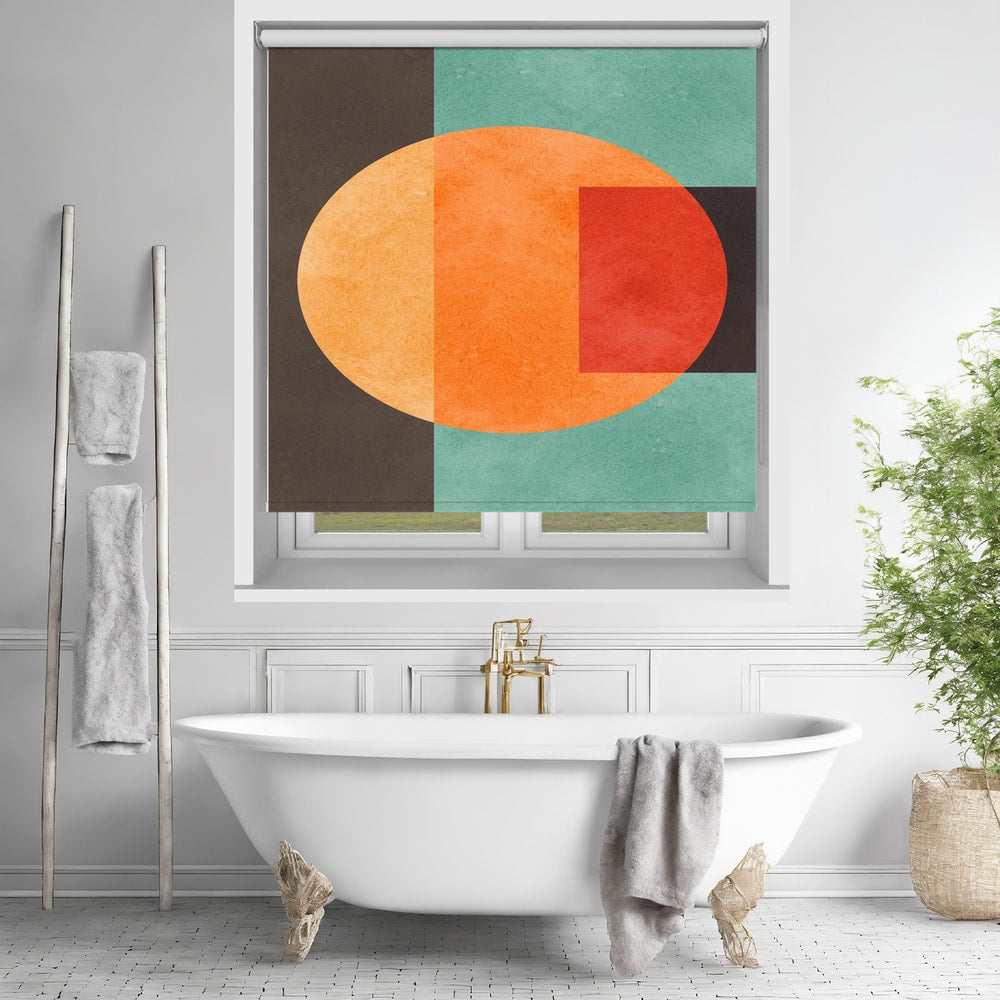 Abstract Color Block Design Printed Roller Blind-2955335