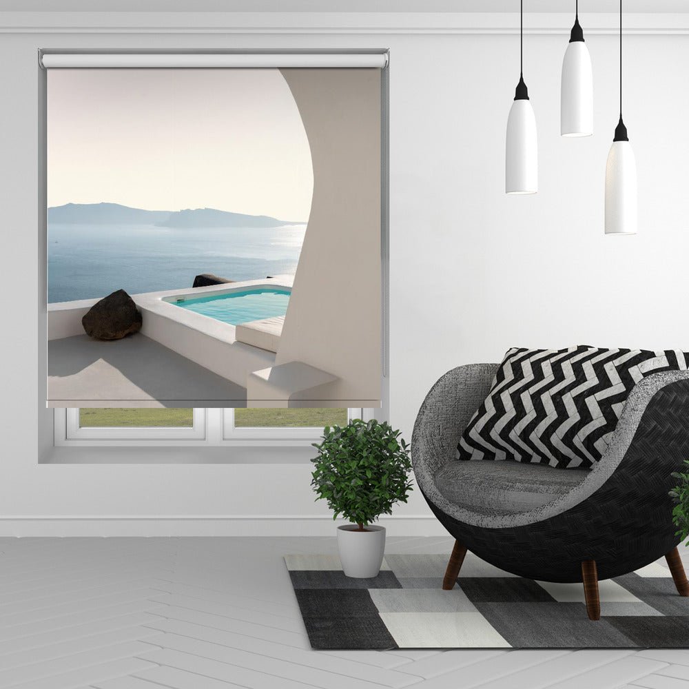 Aenaon Seaview Villa Printed Picture Photo Roller Blind - 1X2539726 - Art Fever - Art Fever