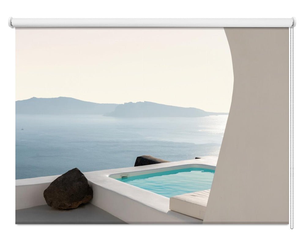Aenaon Seaview Villa Printed Picture Photo Roller Blind - 1X2539726 - Art Fever - Art Fever