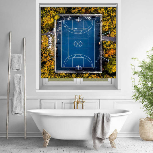 Aerial Autumn Basketball Court Printed Roller Blind - 1X3004306 - Art Fever - Art Fever