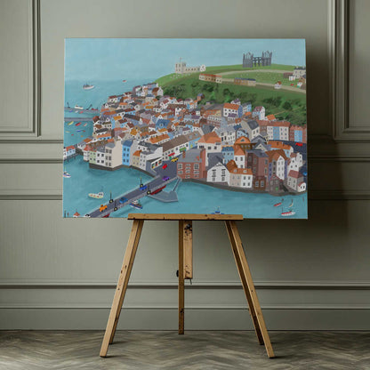 Aerial View of Beautiful Whitby by Artist Carla Daly Canvas Print Wall Art 1X2898516 - ART FEVER - Art Fever