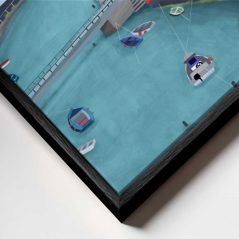 Aerial View of Staithes, United Kingdom by Artist Carla Daly Canvas Print Wall Art 1X2898515 - ART FEVER - Art Fever