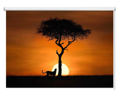 African Savanna Silhouette Sunset Printed Roller Blind - 1X3297564 - Art Fever - Art Fever