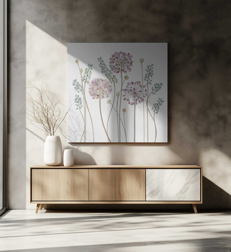 Allium Flowers Canvas Print Wall Art 1X1446208 - ART FEVER - Art Fever