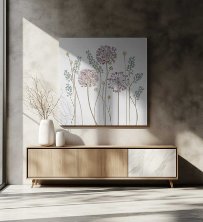 Allium Flowers Canvas Print Wall Art 1X1446208 - ART FEVER - Art Fever