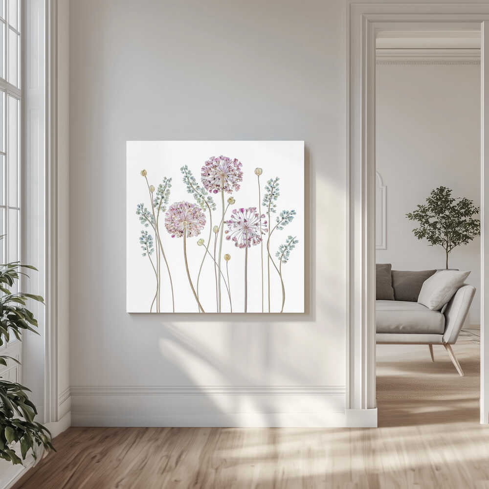 Allium Flowers Canvas Print Wall Art 1X1446208 - ART FEVER - Art Fever