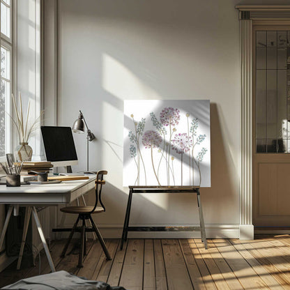 Allium Flowers Canvas Print Wall Art 1X1446208 - ART FEVER - Art Fever