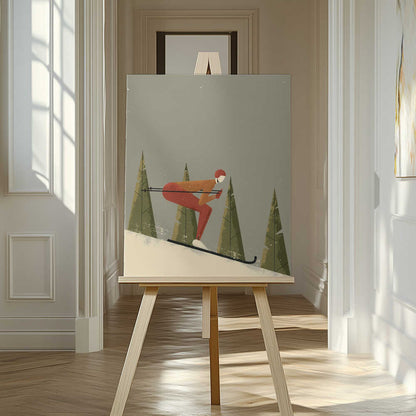 Alpine Glide Skiing Canvas Print Wall Art 1X2579671 - ART FEVER - Art Fever