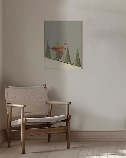 Alpine Glide Skiing Canvas Print Wall Art 1X2579671 - ART FEVER - Art Fever