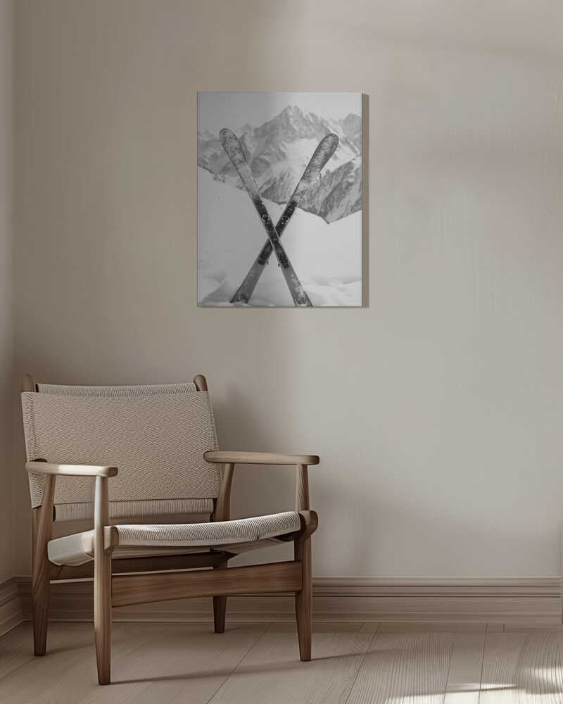 Alpine Stillness Skies Black & White Canvas Print Wall Art 1X2934504 - ART FEVER - Art Fever