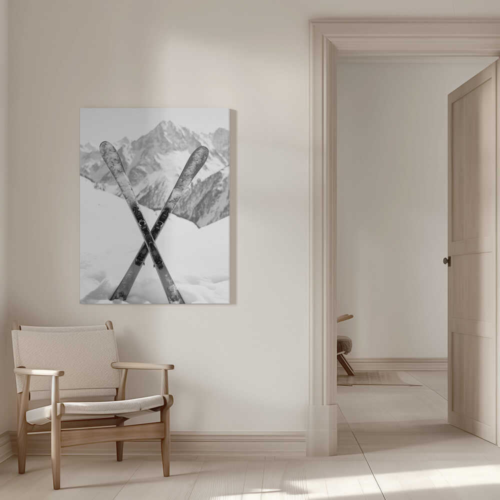 Alpine Stillness Skies Black & White Canvas Print Wall Art 1X2934504 - ART FEVER - Art Fever