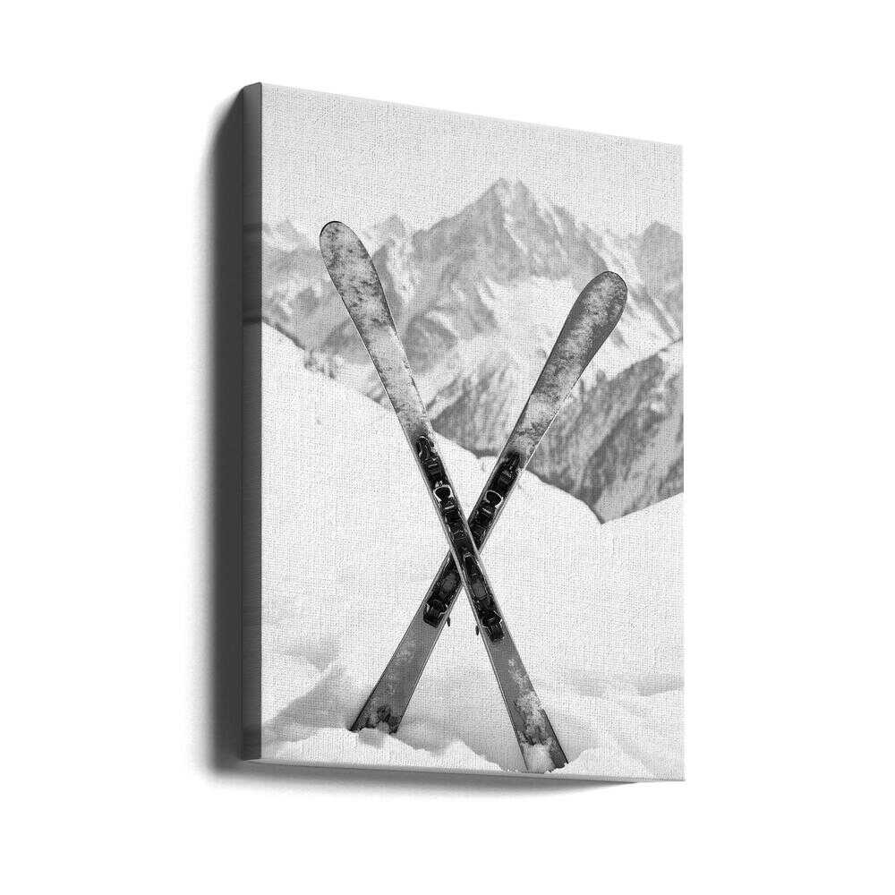 Alpine Stillness Skies Black & White Canvas Print Wall Art 1X2934504 - ART FEVER - Art Fever